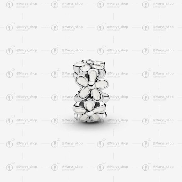Pandora White Daisy Flower Spacer Charm - Picture 2 of 4